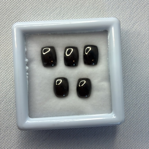 NWT Silver shungite loose gemstones cushion cut 5 pieces jewelry making supplies - Picture 4 of 6